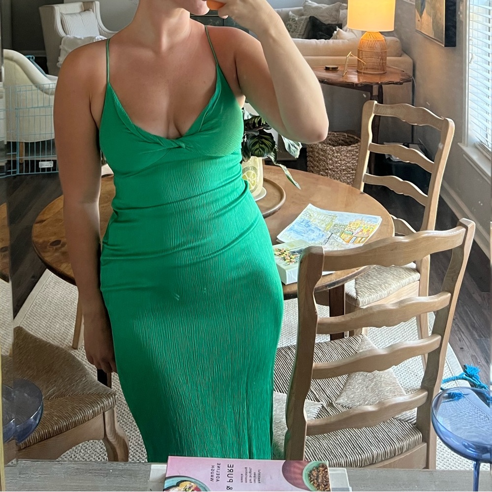 ZARA green midi dress